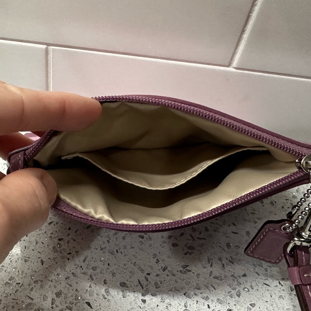 Coach Vintage Purple/Pink Monogram Wristlet Clutch - Picture 4 of 4